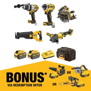 DeWALT 18V/54V XR 6.0Ah 5 Piece Mixed Voltage Combo Kit DCZ507T2-XE