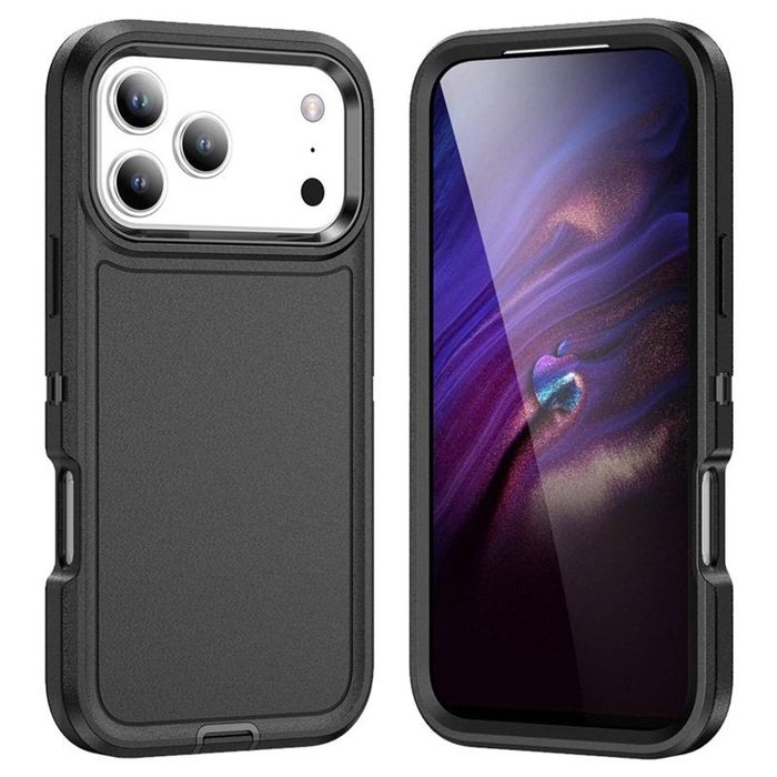 For Apple iPhone 17 Pro Max Case Drop Resistant Defender Tradies Heavy Duty Rugged Shockproof Tough Cover (Black)