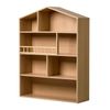 Oikiture Kids Bookshelf Toy Storage Children Bookcase Display Shelf Rack Natural
