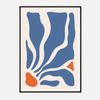 Galrie Stunning Modern Abstract Blue and Orange Art Print for Contemporary Spaces, Black Frame, A1 60 x 84cm (23 x 33inch)