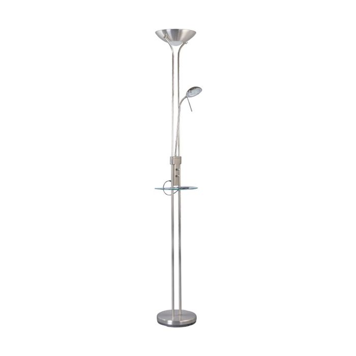 Lexi Lighting Seed USB LED Mother & Child Floor Lamp Satin Chrome 1800lm