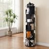 Artiss 5 Tiers Bookshelf Swivel Bookcase Display Shelves Stand Round Black