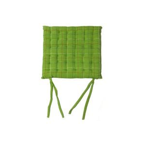 Bloomington 1 Pc Green Checkered Cotton Chair Pad 38 x 38 cm