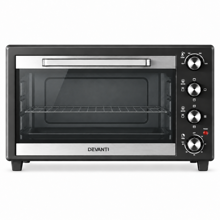 Devanti Electric Convection Oven Bake Benchtop Rotisserie Grill 48L