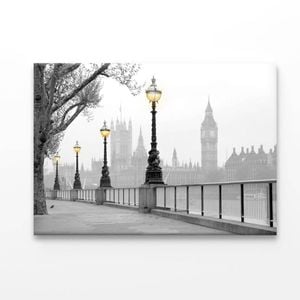 B&W Street Lights with City  Print 100% Australian Made 150 x 100cm  (Acrylic)