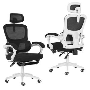 Office Chair Ergonomic Reclining with Footrest VELTRA - BLACK - VELTRA | Black | Mesh,PP