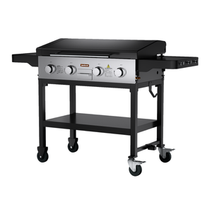 Jumbuck 1621mm Black 4 Burner Griddle BBQ