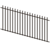 ProtectorAl 1201-2400W x 1200H Satin Black Batten Pool Fence Panel Raked Up to 15º - Black