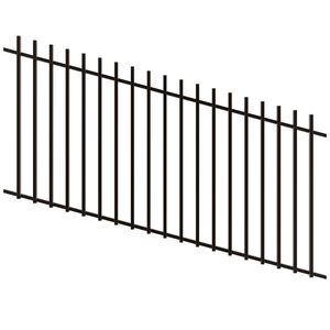 ProtectorAl 1201-2400W x 1200H Satin Black Batten Pool Fence Panel Raked Up to 15º - Black