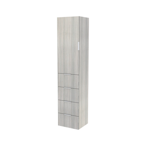 Lugna 2048 x 450 x 380mm Mist 3 Shelf 4 Drawers Left Hinged Door Storage Cabinet