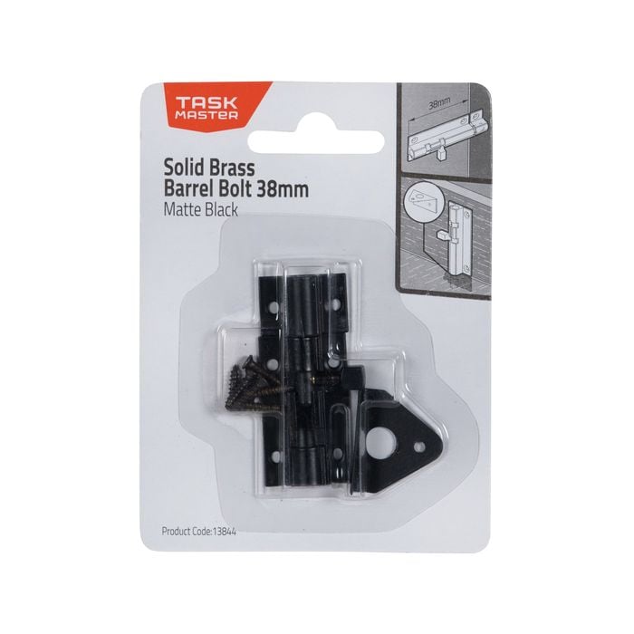 Taskmaster 38mm Barrel Bolt Matte Black - 38mm Matte Black