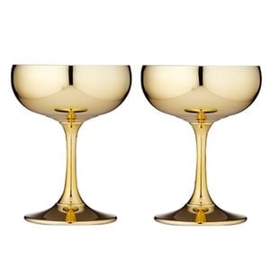 2pc Tempa Aurora Gold Coupe Glasses 220ml