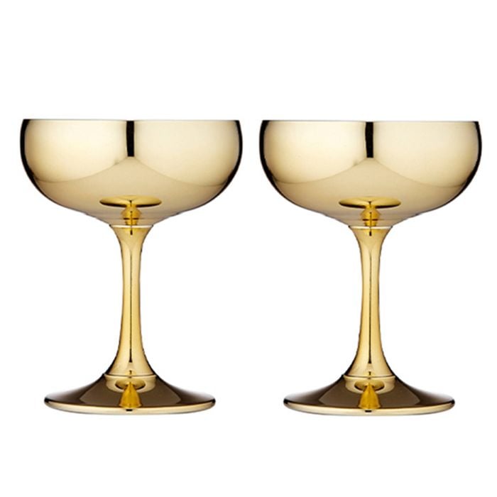 2pc Tempa Aurora Gold Coupe Glasses 220ml