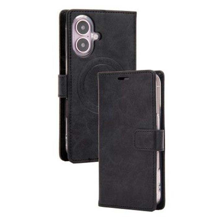 Goospery Bluemoon Diary for iPhone 16 Plus - Black, With Magsafe