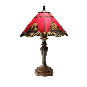 G&g Benita Leadlight Tiffany Table Lamp - Red