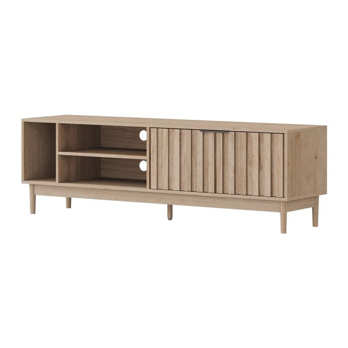 Oikiture Entertainment Unit TV Cabinet 160cm Natural