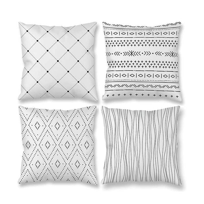 Catzon 4 Pcs Abstract Throw Pillow Covers Linen Modern Art Decor Pillowcase-Set 5