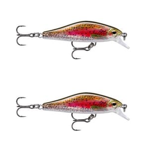 2x Rapala 5cm Shadow Rap Fast Sink Jerkbait/Twitchbait Fish Lures - RT