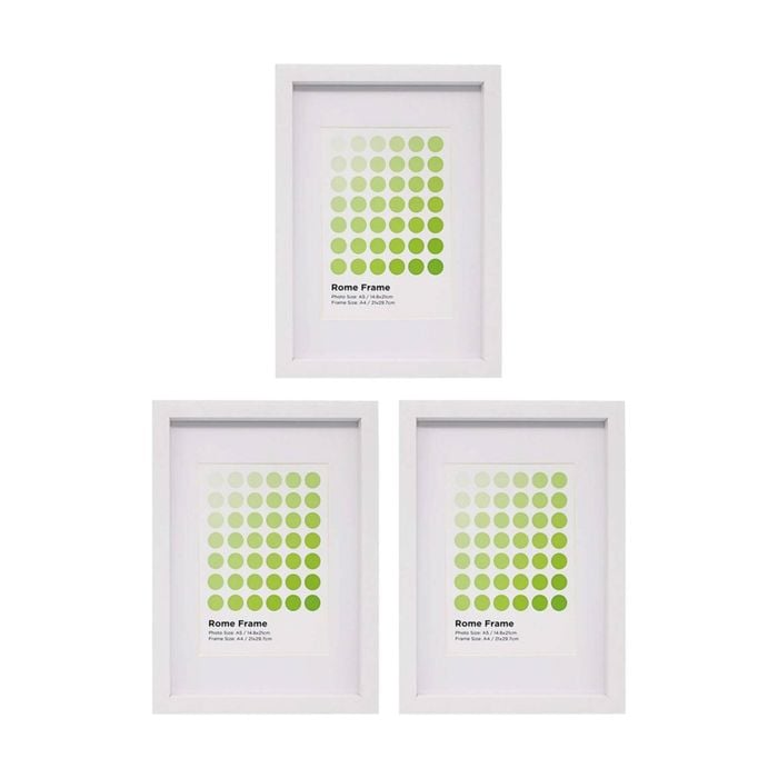 3PK Braz A4 Rome Image Photo Document Display Frame 29.7x21cm White