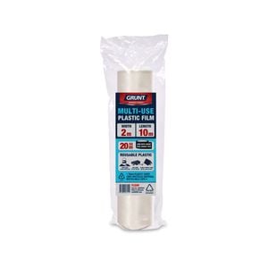GRUNT 2m x 10m Clear 70um Multi Use Plastic Film