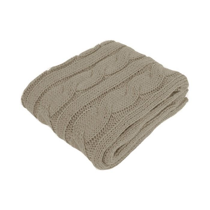 Bloomington Hudson Knitted Throw Rug 127 x 152 cm Latte