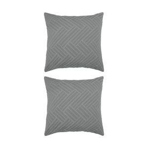 2pk Bambury Panama Jacquard European Pillowcase Steel Home Bedding 65x65cm