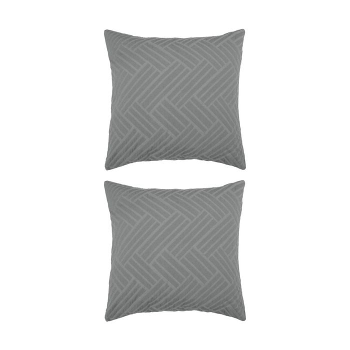 2pk Bambury Panama Jacquard European Pillowcase Steel Home Bedding 65x65cm
