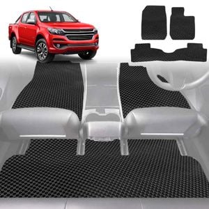 6D Diamond Car Floor Mats for Holden Colorado Ute Dual Cab 2012-2016-Full Set-Black-Outback GT
