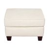 1825 Interiors Dynasty Ottoman Cream Durable Polyester Fabric Dark Walnut Legs