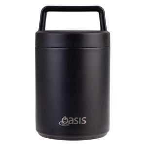 Oasis Insulated Food Flask With Spoon And Handle 480ml - Black