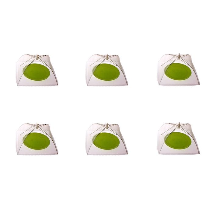 6PK Appetito Square Nylon Net Food Cover 30cm White Home Kitchen Cooking