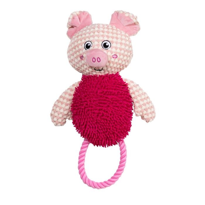 Happy Tails Chenille Pig Plush Toy
