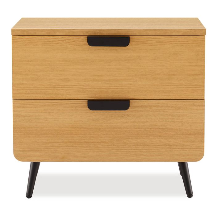 Big Lot Natural Oak Finley 2 Drawer Bedside
