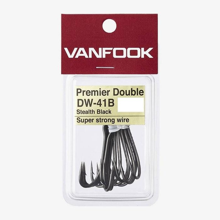 Vanfook DW41B Stealth Black Heavy Duty Double Fishing Hook 1