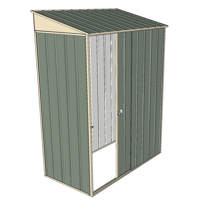 Build-a-Shed 1.5 x 0.8 x 2m Single Sliding Door Skillion Shed - Green