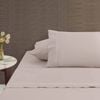 Accessorize White/Natural Piped Hotel Deluxe Cotton Sheet Set Super King