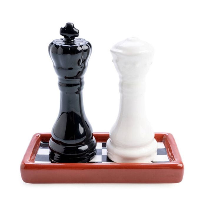 2pc Flavour Mates 3D Salt & Pepper Shaker Duo Set 10.8x5.5x10.5cm Chess Pieces