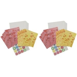 2x Lantern Studios Notecards Office/school Message Notes Stationery Sunflowers