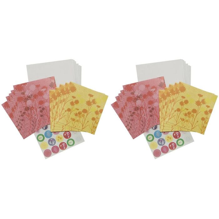 2x Lantern Studios Notecards Office/school Message Notes Stationery Sunflowers