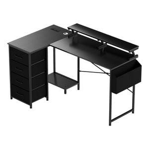 Levede 140cm L Shaped Gaming Desk - Black