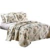 Catzon 3 Pieces Queen Size Quilt Bedding Set Floral Reversible Bedspread