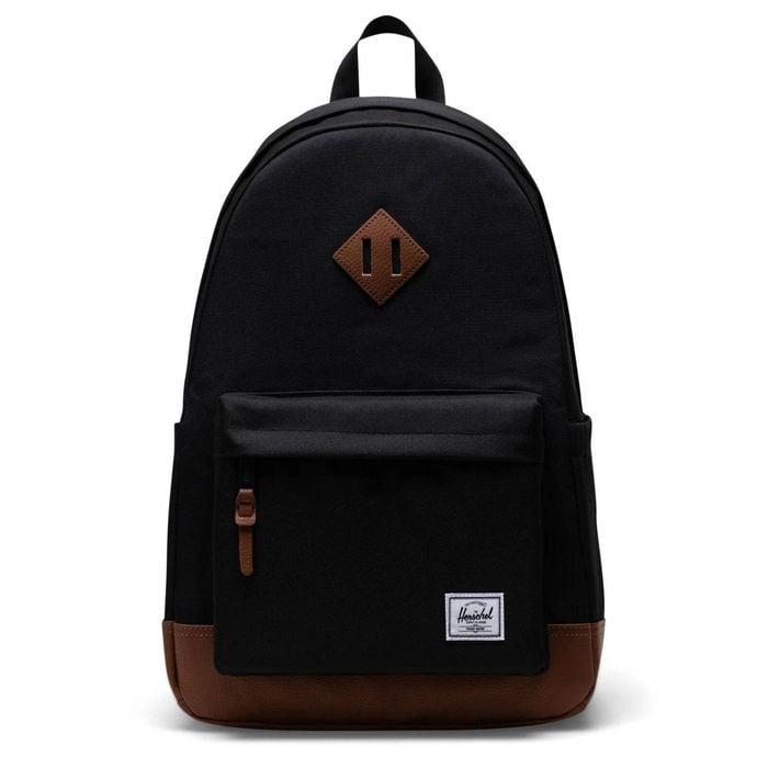Herschel Heritage 24 L Backpack Laptop Business Travel School Bag - Black/Tan - Black/Tan | EcoSystem™ 600D Fabric | Backpack