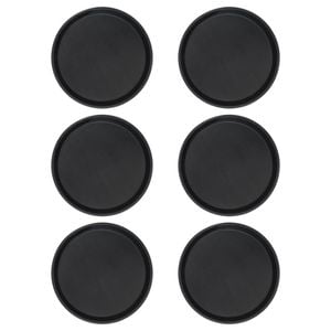 Argon Tableware Round Serving Trays - 27.5cm Reusable Non Slip Stackable Rubberized Surface Platter Food Drinks Tray - Set Of 6