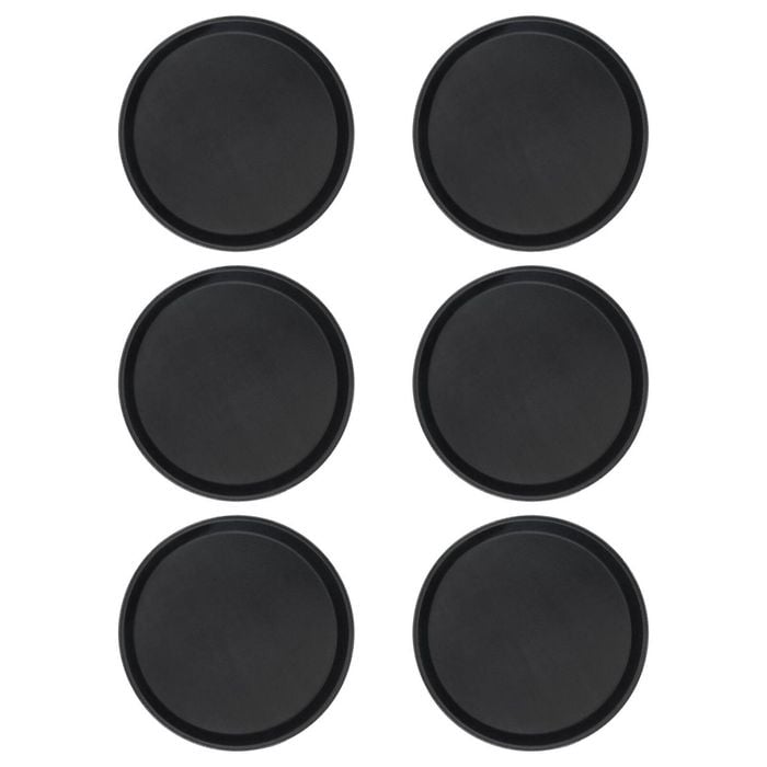 Argon Tableware Round Serving Trays - 27.5cm Reusable Non Slip Stackable Rubberized Surface Platter Food Drinks Tray - Set Of 6