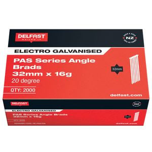 Delfast 32mm 16g Electro Galvanised Angle Brad - 2000 Pack
