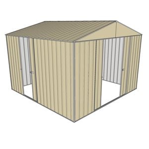 Build-a-Shed 3.0 x 3.0 x 2.3m Triple Sliding Door Shed - Cream