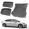 Interior Liners Set for Tesla Model 3 Carbon Fiber Style Rear Front Cargo Cover Mat Luggage 2019-2023