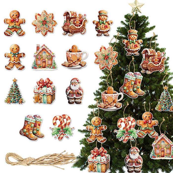 Catzon 24Pcs Gingerbread Man Decorations for Christmas Tree