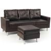 Sarantino Corner Sofa Couch with Chaise - Brown