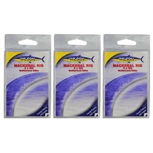 3x Wilson Mackerel Fishing Rig 3x6/0 Hook-Setup - 60lb Multi Strand Wire
